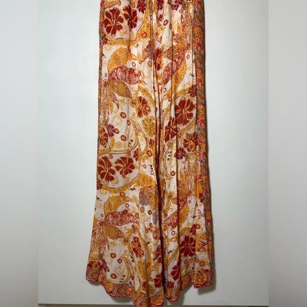 Free People Carmen Jumpsuit Off Shoulder Floral Wide Leg Size S